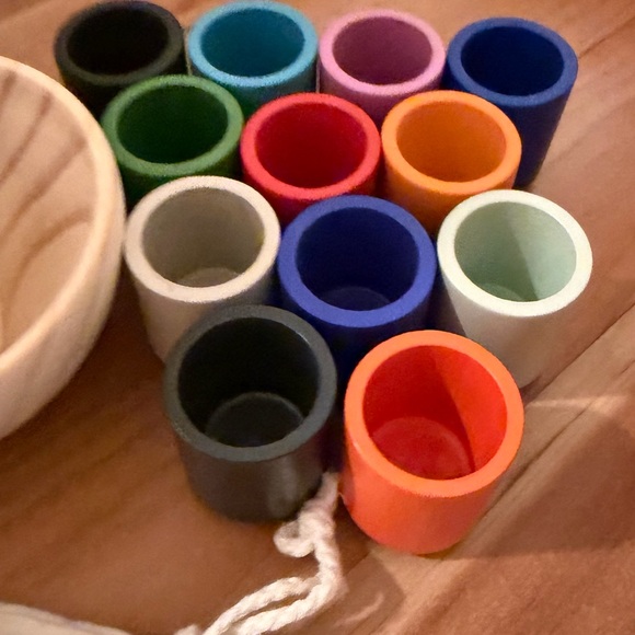 Colorful Wooden Sorting Cups and Balls Set - Picture 4 of 4